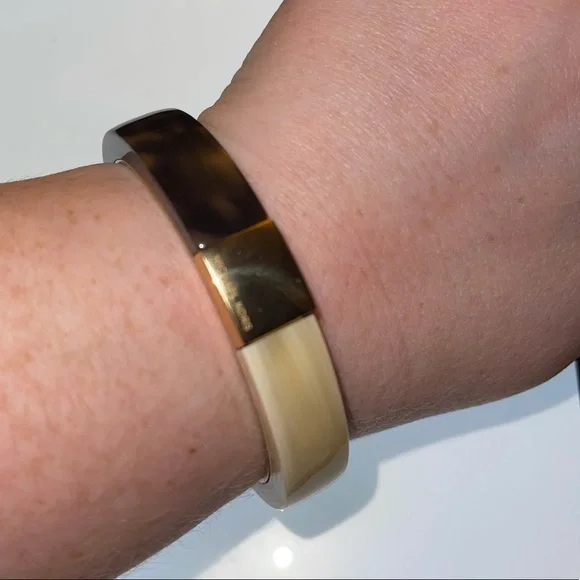 Michael Kors Gold-Tone Color-Blocked Hinge Bracelet - Picture 3 of 5